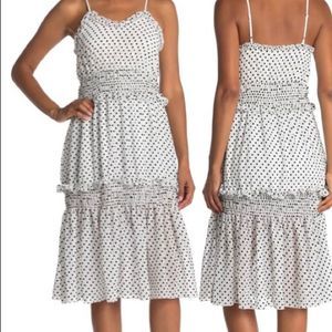 Polka dot spaghetti strap dress black and white